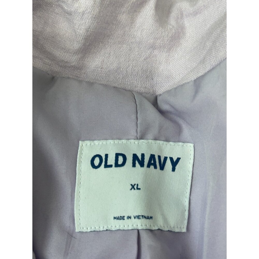 Old Navy Womens Blazer Jacket Sz XL Linen Rayon Lavendar Double Breasted Relaxed - Picture 4 of 6